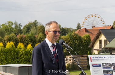 2025-08-29- Pociągi wracają do Rabki-Zdroju! Briefing prasowy na stacji kolejowej w Rabce-Zdroju