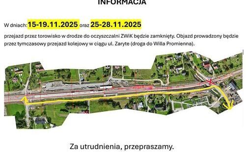 Zdjęcie do Utrudnienia na drodze do oczyszczalni ZWiK. Budimex zapowiada czasowe zamknięcie przejazdu kolejowego