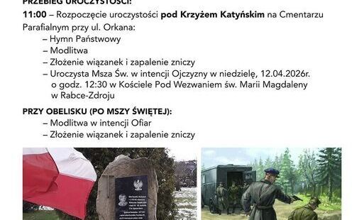 Zdjęcie do Hołd Ofiarom Zbrodni Katyńskiej i Tragedii Smoleńskiej - uroczystości w Rabce-Zdroju