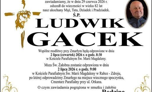 Zdjęcie do Zmarł Ludwik Gacek - były Radny Rady Miejskiej w Rabce-Zdroju