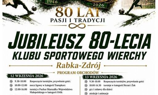 Zdjęcie do 80 lat KS Wierchy Rabka-Zdr&oacute;j. Osiem dekad sportowej historii miasta