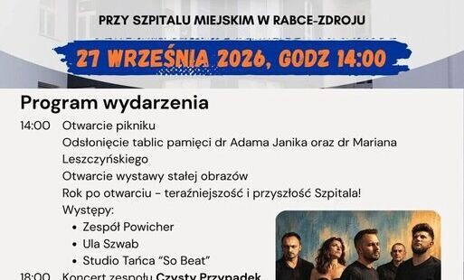 Zdjęcie do Rodzinny Piknik Zdrowia przy Szpitalu Miejskim w Rabce-Zdroju. Koncerty, bezpłatne konsultacje i atrakcje dla dzieci
